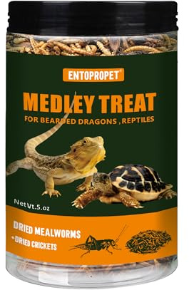 Entopropet Dried Mealworms & Crickets Medley Treat for Bearded Dragons 5oz
