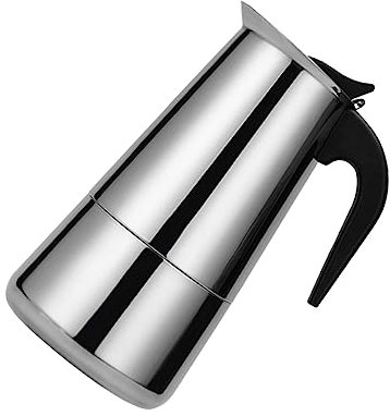 Amosfun Mokka Kaffeemaschine aus Edelstahl mit 600ml Fassungsvermögen und Stay Cool Griff Schnelle Zubereitung für Zuhause und Büro im Modernen Design