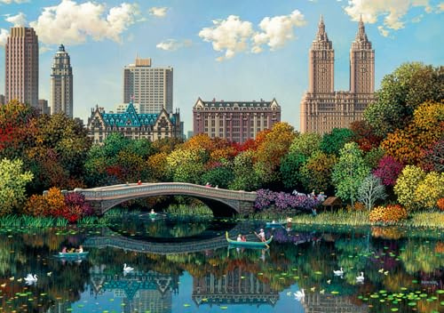 Ravensburger Puzzle 12001485 - New York Central Park - wunderschöne Illustration des berühmten Central Parks, für New York Fans und Puzzle-Freunde ab 14 Jahren