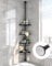 Sempicad Duschablage ohne Bohren, Teleskop Duschregal 137-317CM, Badregal Stehend Eckregal mit 4 Körben Teleskopregal Rostfrei Shower Shelf für Badewanne und Badezimmer Schwarz