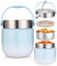 Recipiente térmico para alimentos, 1200 ml, cuenco térmico con tapa, recipiente para calentar de acero inoxidable con cuchara plegable, fiambrera térmica para niños y adultos para guardar papillas