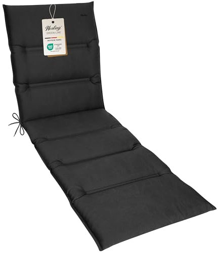 Herlag Liegenauflage Greta 190x60x7cm | Auflage Green-Line: Bezug aus 100% recyceltem Polyester | Liegepolster mit Fleck- & UV-Schutz | Polster für Gartenliegen | Öko Tex 100 | Anthrazit