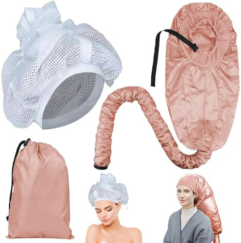 CLIUNT Trockenhauben für haare, Diffuser Cap For Curly Hair, Net Plopping Cap, mit Haartrocknernetz, tragbare Haartrockner-Trockenhaube, Haartrockner mit langem Schlauch, zum Trocknen, Heizen