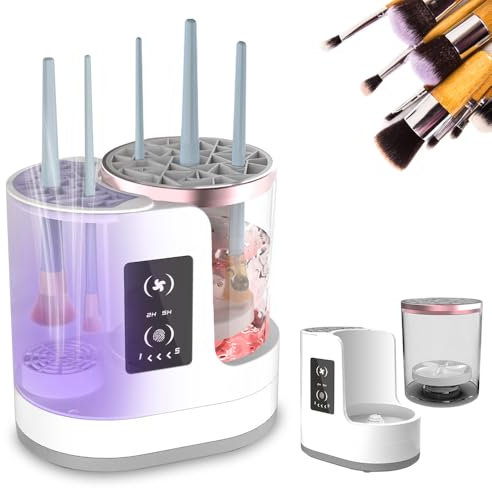 AVCXEC Elektrischer Make Up Pinselreiniger, 3 in 1 Make Up Pinsel Reiniger, Tragbarer Automatischer USB Make Up Pinselreiniger, mit Lufttrocknungsfunktion, für die Meisten Make Up Pinselgrößen