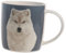 Delys 527749 Mug 33 cl Porcelaine Gamme ANIMO COLOR - Ø 8 cm H 8.5 cm - Décor Loup, Gris