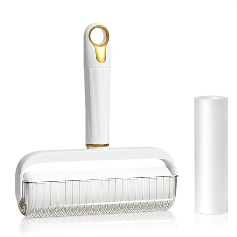 Wiederverwendbare Fusselrolle, Handgerät Groß Fusselrolle Abwaschbar Flusenroller Reusable Lint Roller mit Nachfüllungen für Tierhaare Kleidung Sofas (Länge 16cm)