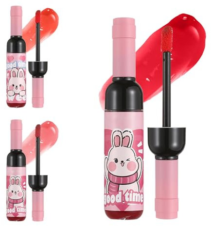 3 Colors Wine Bottle Lip Stain, Cute Wine Lip Tint, Liquid Lips Gloss, Matte Finish Long Lasting Waterproof Liquid Lipstick for Women and Girls Mom Wife