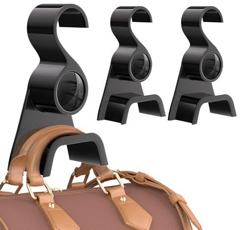 Famitree Appendiabiti a gancio per borse, 3 pezzi Ganci per Borse Appendiabiti Borsa da Cravatta Gancio per appendere zaini, cartelle, sciarpa, cintura e cravatta (Nero)