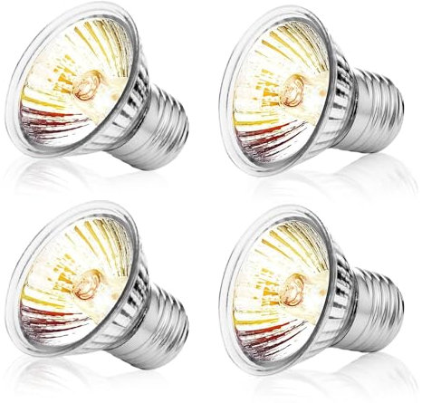 yotutun Ampoule Chauffante Terrarium, E27 50W Ampoule UVA UVB Tortue Dimmable Lampe Terrarium Tortue Lampe Chauffante Poussin pour Lézard Dragon Barbu Serpent, 4 Pièces