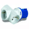 Adattatore da spina industriale CEE 220V 230V 3 Poli 2P+T a 3 prese schuko bipasso bivalente 10A/16A, IP20, uso interno, blu