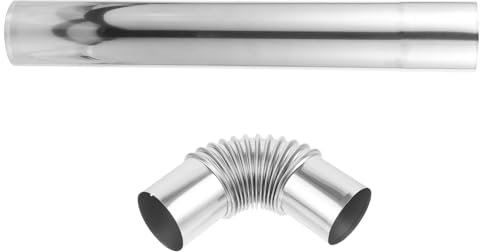 POPETPOP 1Ensemble Tuyau de Acier Inoxydable avec Adaptateur Tube Droit pour Chauffe Eau Installation Facile Durable Flexible