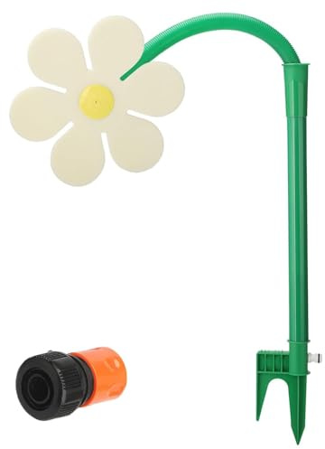Crazy Daisy Sprinkler, lustiger Garten-Wassersprinkler mit 1,27 cm Adapter, 720° drehbarer Sonnenblumensprinkler für Hof, Rasen und Gartenbewässerung (weiß)