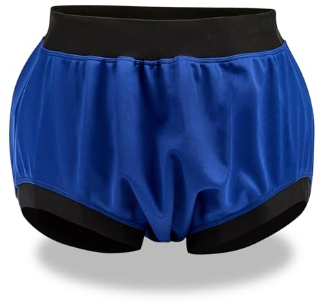 Adult Plastic Diaper Covers Waterproof, Leakproof Rubber Incontinence Pants Washable, High Waist Women Underwear Overnight (Blue, Large)