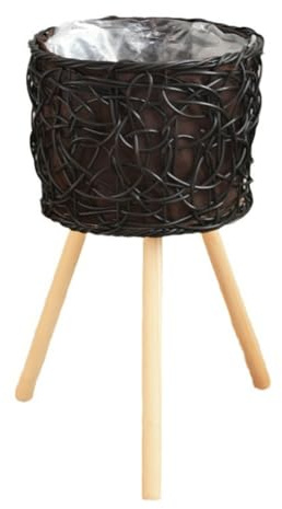 Iyalezirk Paniers à Plantes sur Pied pour Balcon, Pots de Fleurs Tissés, Supports de Fleurs Décoratifs pour Salon, Supports de Rangement D'Intérieur, 30 cm