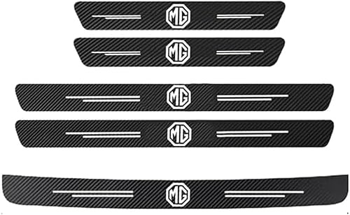 QYMIHQIGJ 5 Pieces Car Carbon Fiber Car Door Sill Protector for MG HS Trophy 2024-2026, Automobile Threshold Paint Protection Accessories