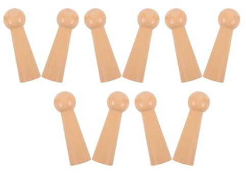 Veemoon 10pcs Wooden Peg Hooks, Unfinished Wall Mounted Shaker Peg Rack for Towels, Accessories, Bedroom and Entryway Storage, Rustic Wood Coat Hooks with Easy Installation