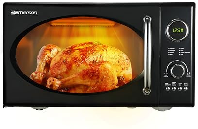 Emerson Retro Countertop Microwave Oven with Grill Function, 0.9 Cu. Ft.,