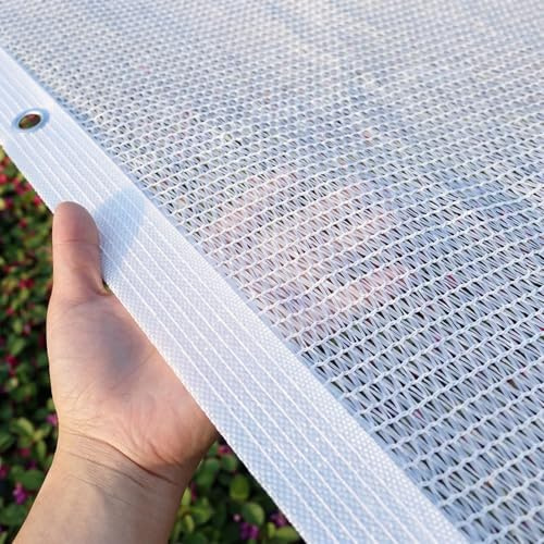 Filet D'ombrage Voile D'ombrage 50% Protection Solaire Tissu Blanc | Tissu D'ombrage, HDPE Toile d'ombrage, Thermique, pour Jardin Serre Pergola Extérieur Plantes(2x10m)