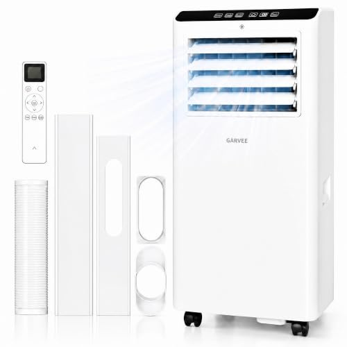 Aire Acondicionado Portátil 7000 BTU 2,05 KW, 4 En 1 Frío Deshumidificador Ventilador Modo Silencio Sueño, Eficiencia A, Silencioso 51dB, Temporizador 24h, Mando a Distancia, Para 35m², Kit Ventana