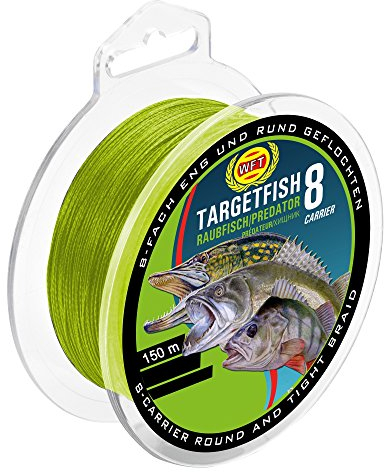 WFT TF8 Raubfisch Schnur Chartreuse 150m, Durchmesser/Tragkraft:0.12mm / 8kg Tragkraft