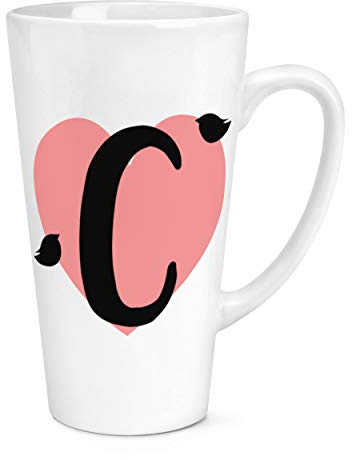 C Heart Alphabet 17oz Large Latte Mug Cup