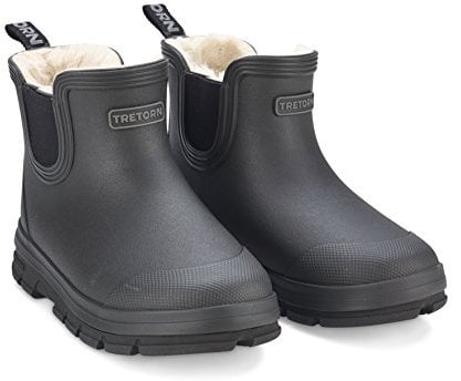 TRETORN Stivali da Pioggia Aktiv Chelsea Winter Bambini Stivaletti Imbottiti Impermeabili, di Gomma Naturale, Suola Antiscivolo - Nero, Size: 33