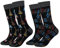 Cansok Herren Neuheit Musik Gitarre Socken anziehen Mannschafts Waden Socken Packung mit 2