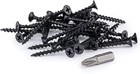 SEQUAL Firmfix Fine Thread Drywall Screws M3.5 x 42mm (Box of 200), Phillips Bugle Head. Corrosion-Resistant. Black Phosphate Finish, Sharp Piercing Point for Plasterboard, Drywall and Wood.