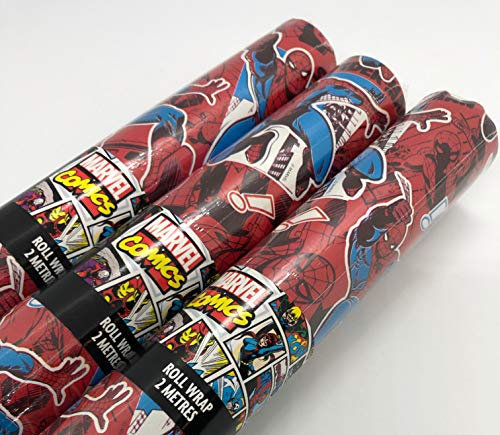 6M OFFICIAL SPIDERMAN WRAPPING PAPER by HALLMARK 3 X 2M ROLLS-BIRTHDAY