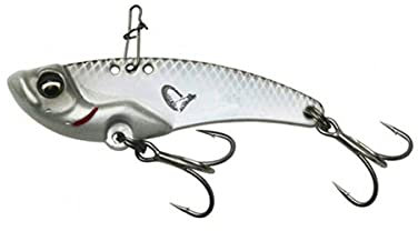 Savage Gear Vib Blade - Pala Fina de lanzado Largo con acción Vibrante y Parpadeante, Ideal para Perca, Lucio y lucioperca en Agua Dulce y Salada, anzuelos triples Ultra Afilados Pearl White 5.5 cm