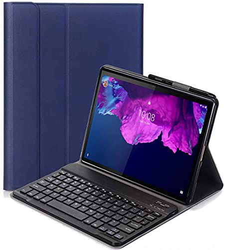 C/N Funda Teclado Español Ñ para Lenovo Tab P11, Español Ultra Slim Teclado Keyboard Case con Magnético Desmontable Inalámbrico Bluetooth para Lenovo Tab P11 11 2020 TB-J606F, Azul