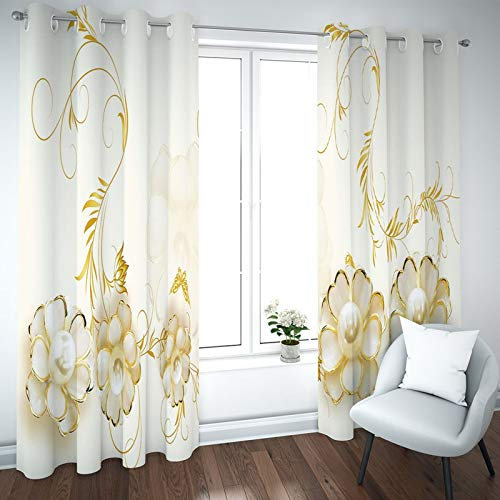 BATOHOME Eurofirany Vorhang, Deko Vorhang Für Hausbetten Vintage Blumen Raumteiler Vorhang 3D, Vorhänge Für Schlafzimmer (2PCS x H42 x B47)