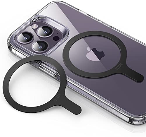ESR Anillo Universal MagSafe, 2 Anillos metálicos magnéticos para Fundas para teléfonos, Kit de Conversión Compatible con iPhone Serie 16/16e/15/14, Galaxy S25/S24 y Otros, Negro