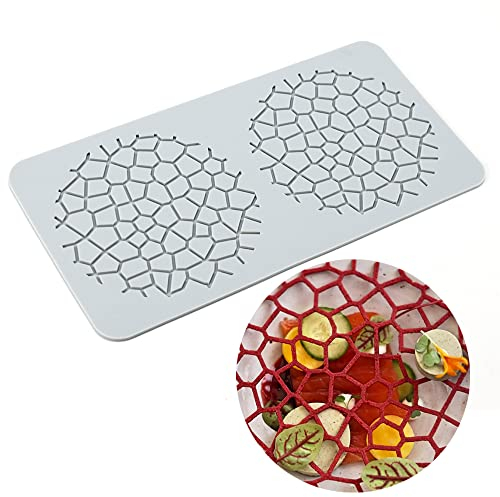 Alfombrilla de encaje de silicona, molde de impresión para manualidades de azúcar, decoración de pasteles comestibles, 2 agujeros Rejillas