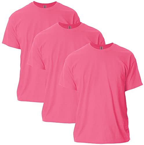 Gildan Men's Ultra Cotton T-Shirt, Style G2000, Multipack, Safety Pink (3-Pack), XXL (Pack of 3)
