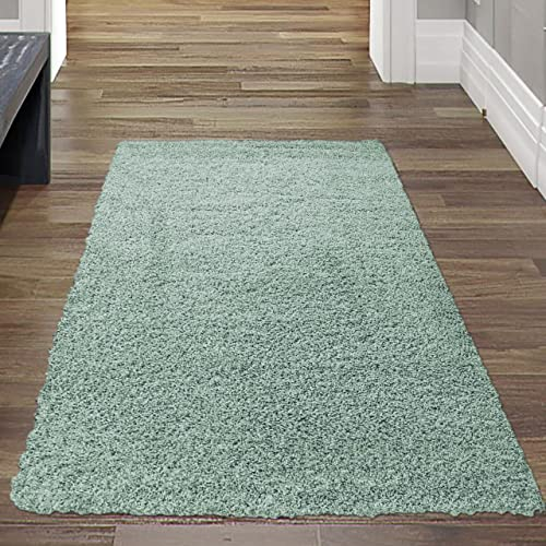 Teppich-Traum Flauschiger Shaggy Läufer | pflegeleicht & strapazierfähig | in Petrol/grün, Größe 80x150 cm