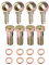 X AUTOHAUX 4 Set 8mm Banjo Hose Barb Bolt Fittings Banjo Bolt Washer Bronze Tone Metal with 8mm Spacers for Car