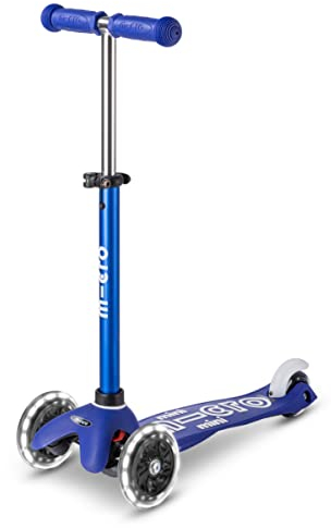Micro Planche à roulettes | Mini Deluxe Micro | Trois roues | Trottinette Micro orientable de conception suisse | Roues lumineuses activées par le mouvement | Tout-petits et enfants âgés de 2 à 5 ans
