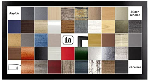 Rapido Deluxe Bilderrahmen Posterrahmen 98x37,5 cm Puzzlerahmen Schwarz Hochglanz Weisser Hintergrund Kunstglas Klar