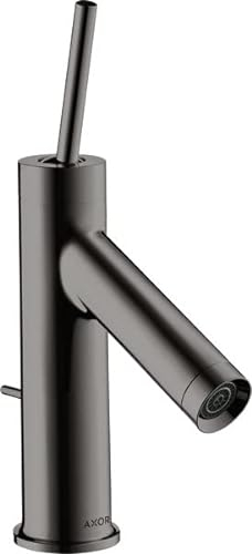 hansgrohe AXOR Starck Einhebel-Waschtischmischer 70 mit Pingriff für Handwaschbecken mit Zugstangen-Ablaufgarnitur, 10116330, Farbe: Polished Black Chrome