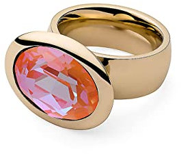 Qudo gold Ring TIVOLA big Edelstahl orange glow delite (54 (17))