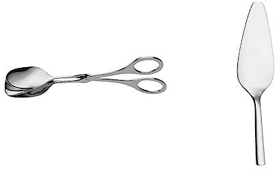 WMF Gebäckzange 17 cm & Nuova Kuchenheber Tortenheber Edelstahl 23 cm, Cromargan Edelstahl poliert, ideal auch als Lasagneheber, Pizzaheber, spülmaschinengeeignet