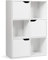 COSTWAY Bücherregal mit 3 Türen und 6 Fächern, Standregal, Büroregal freistehend, Aufbewahrungsregal für Wohnzimmer, Schlafzimmer, 60 x 29 x 90 cm, Weiß