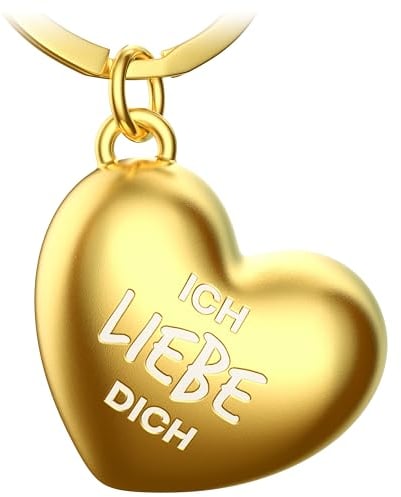 FABACH Schlüsselanhänger Herz Mit Gravur - Ich Liebe Dich Partner Geschenk - Glücksbringer für Freundin