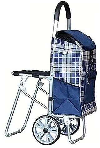 RUVOO Einkaufswagen Treppensteiger Trolley Faltbar Großes Fassungsvermögen Leicht Zusammenklappbar Einkaufstrolley Klappbar