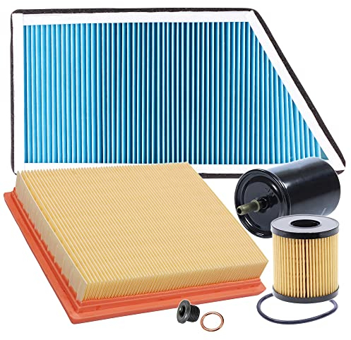 BESTPRICE Inspektionspaket Filterset mit 1x Ölfilter, 1x Luftfilter, 1x Innenraumfilter, 1x Kraftstofffilter, Kompatibel mit PEUGEOT 206 CC (2D), 206 Schrägheck (2A/C), 206 Stufenheck, 206 SW (2E/K)