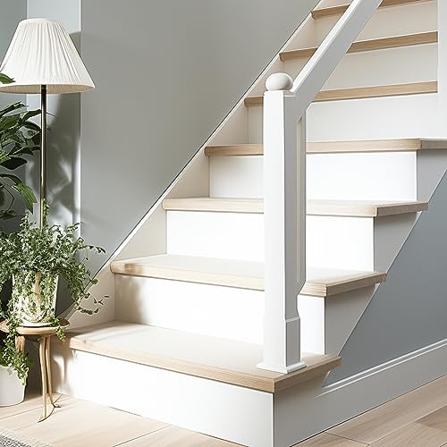 Neukids 14Pcs 100x18cm Weiß Treppenaufkleber,Selbstklebende TreppeAufkleber | Weiß Treppe Steigleitung Abziehbilder Treppenstufen Dekoration, Küche Bad Fliesenaufkleber