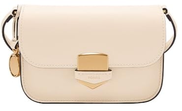 Fossil Lennox Leder oder Nylon Handtasche für Damen, Creme