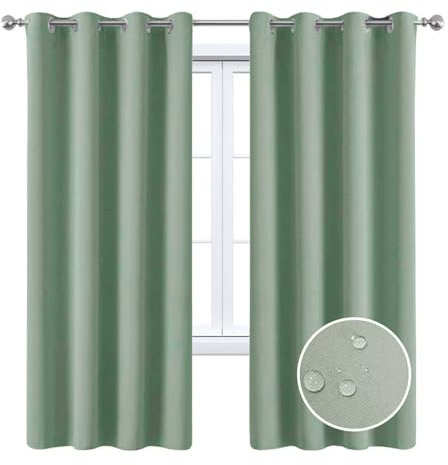 Gluhbirnen 1*Outdoorvorhänge, Outdoor Vorhang Wetterfest mit Ösen, Sonnenschutz Vorhang, Vorhänge Blickdicht, Geeignet für Pergola/Garten/Pavillon, Matcha-Grün, 132 * 160CM