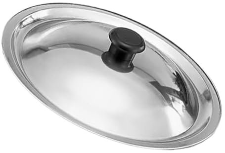 Zerodeko Stainless Steel Universal Lid for Pots Pans and Skillets Replacement Frying Pan Cover Cast Iron Skillet Lid Frying Pan Lid Cookware Lid Protector for Stove 24cm